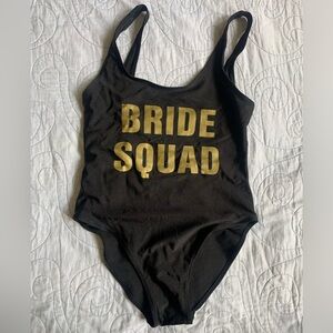 Bride squad one piece swimsuit